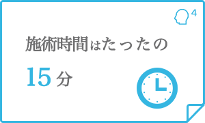 施術時間はたったの15分